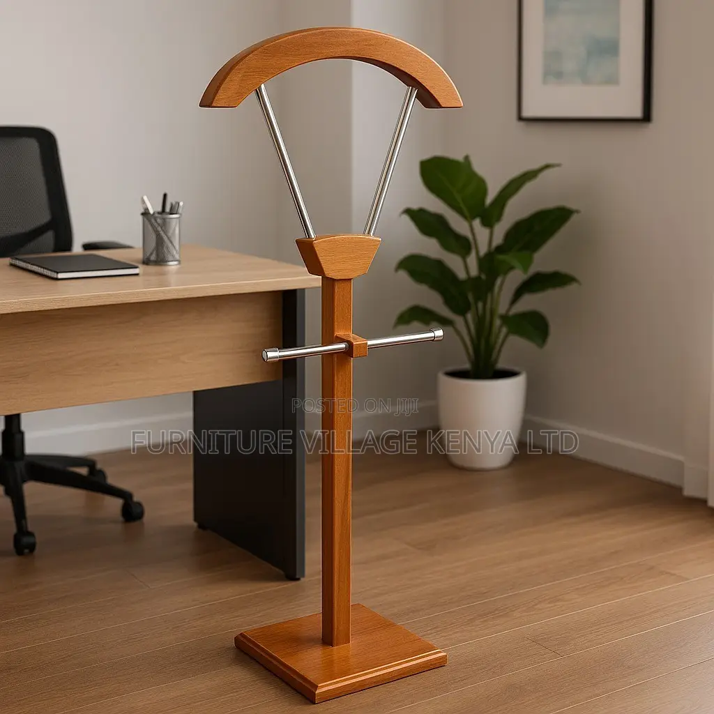 Coat Hanger; Mahogany Office Coat Hanger