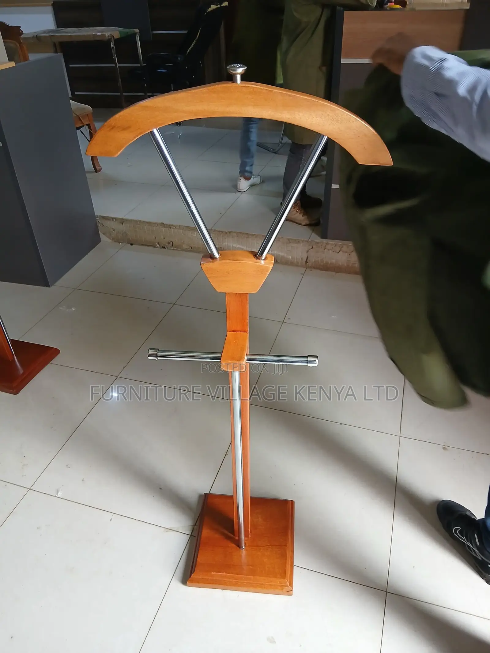 Coat Hanger; Mahogany Office Coat Hanger