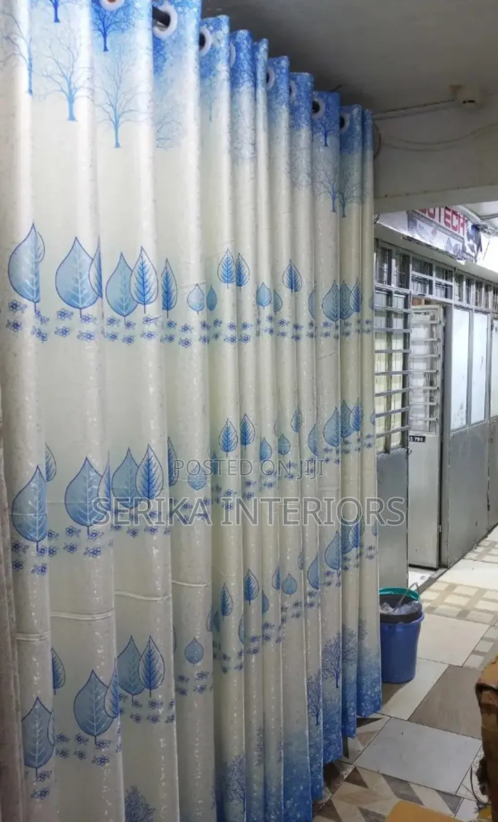 Blue Floral Shade Curtains Curtains Environmental Friendly Robert