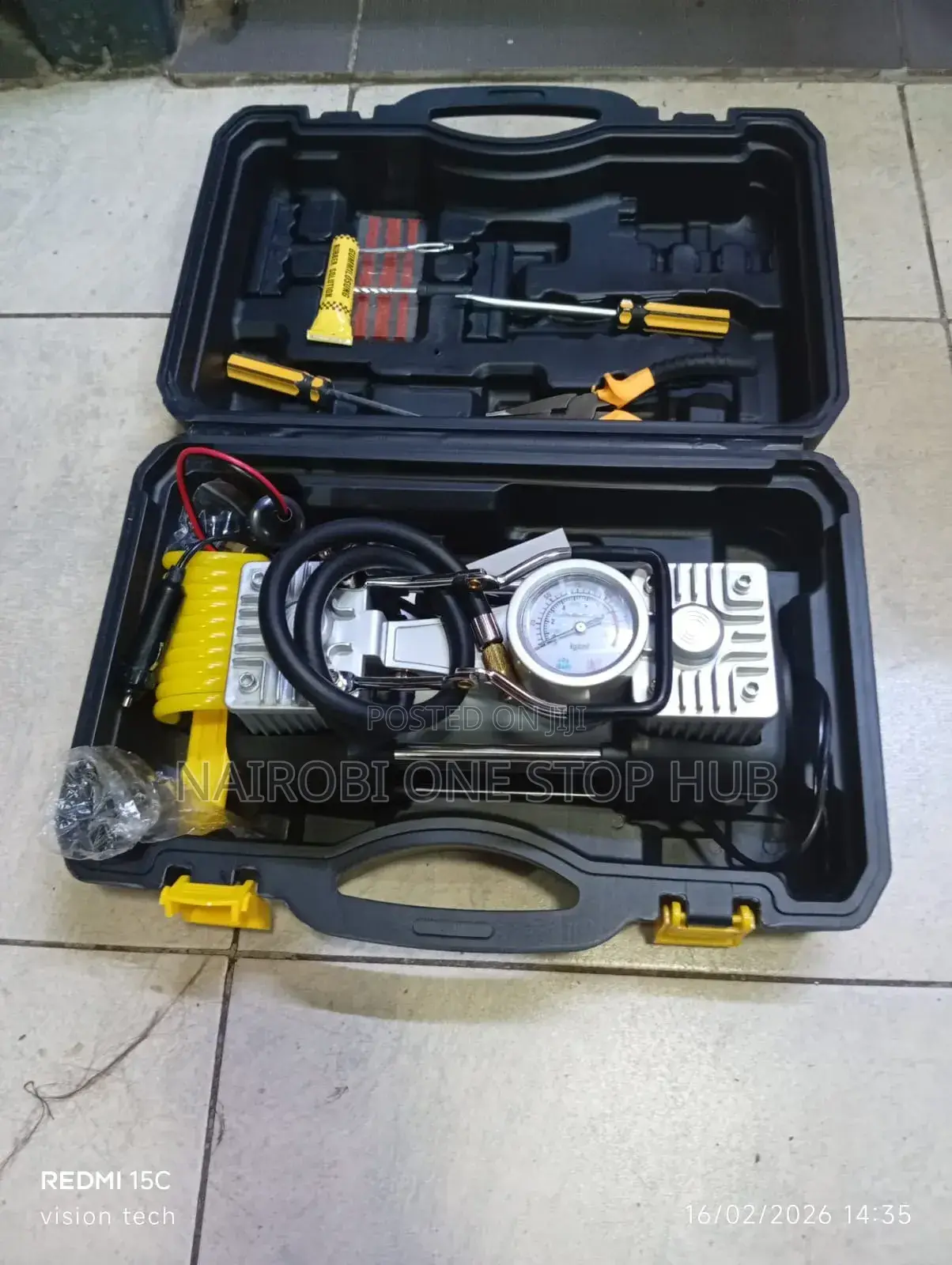 Double Air Compressor With Tool Set