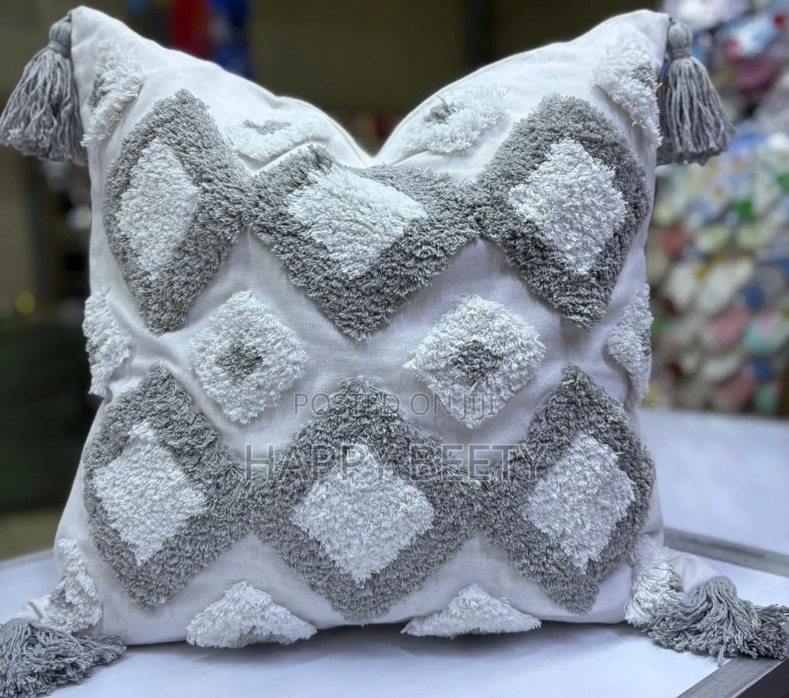 Boho Vintage Tufted Throw Pillow Covers With Tassels