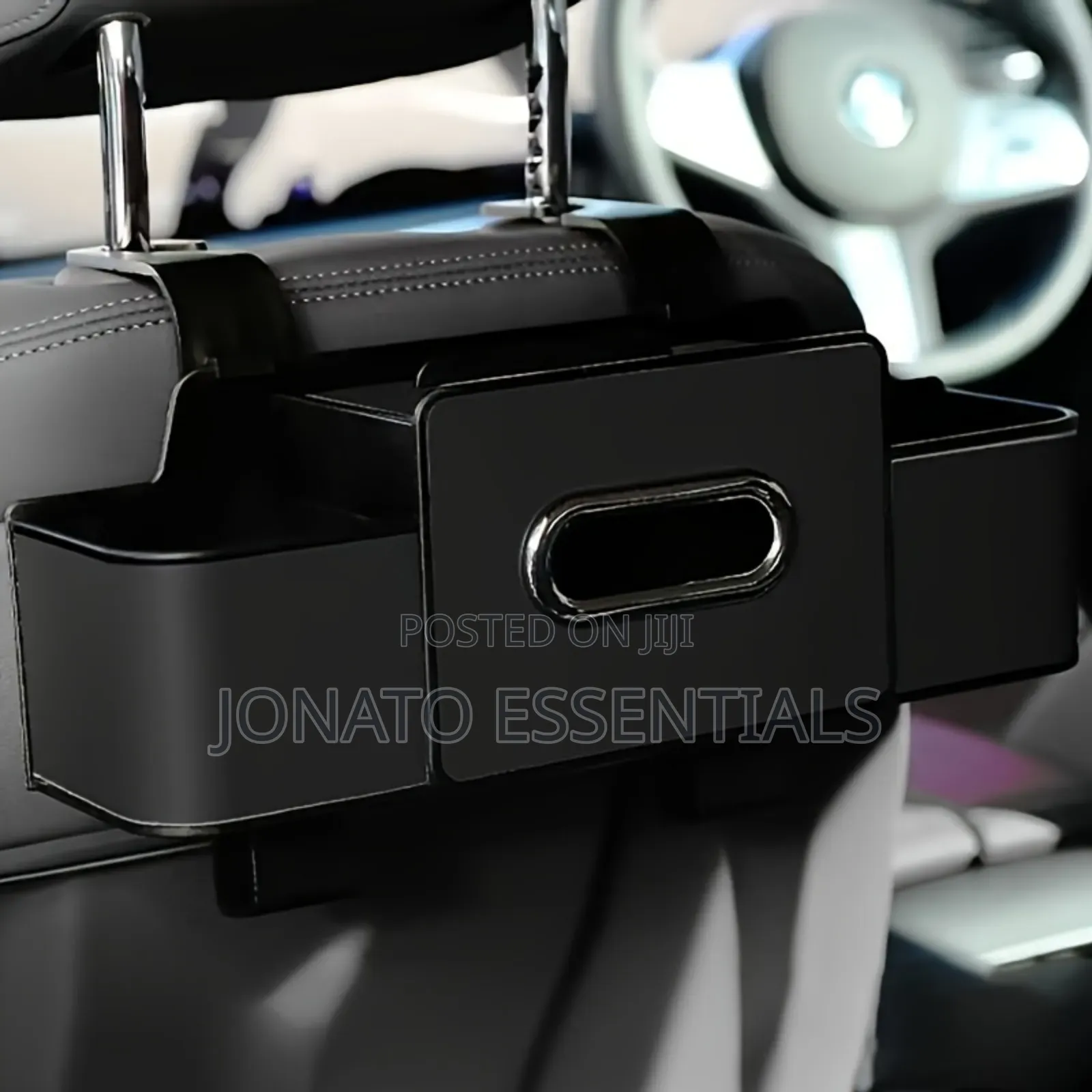 Car Seat Back Storage Box Tissue Holder Organizer - Premium Leather