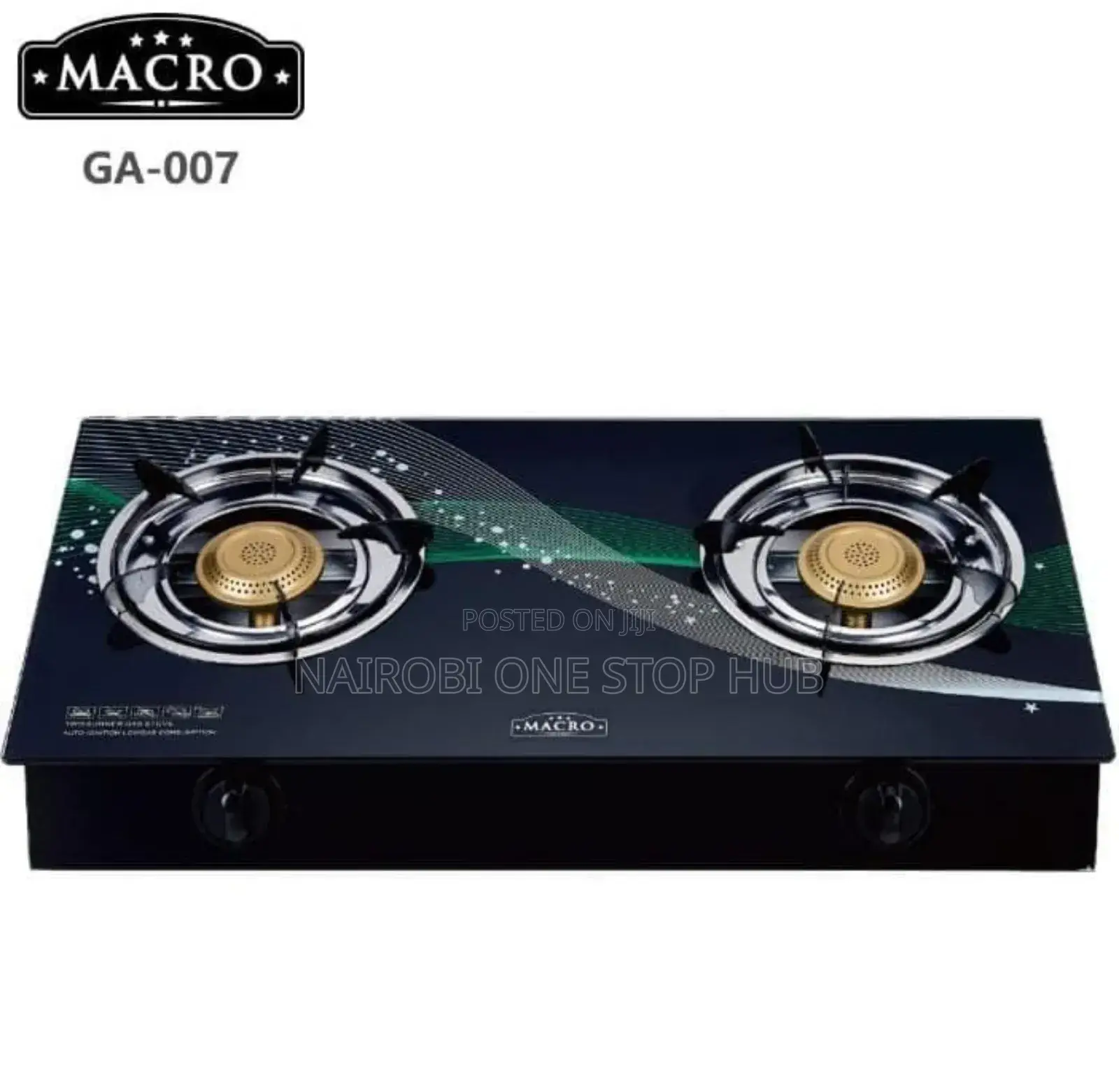 Macro Glass Top 2-Burner Gas Cooker