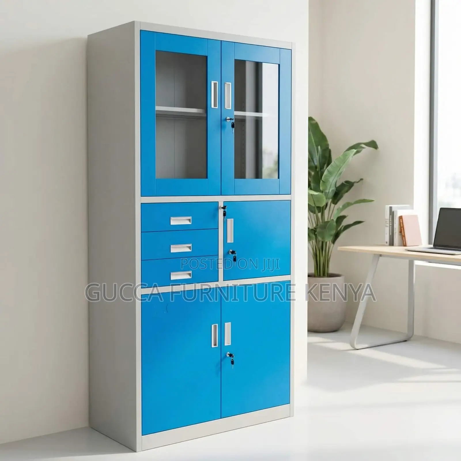 2-door Blue Filling Steel Safe Cabinet