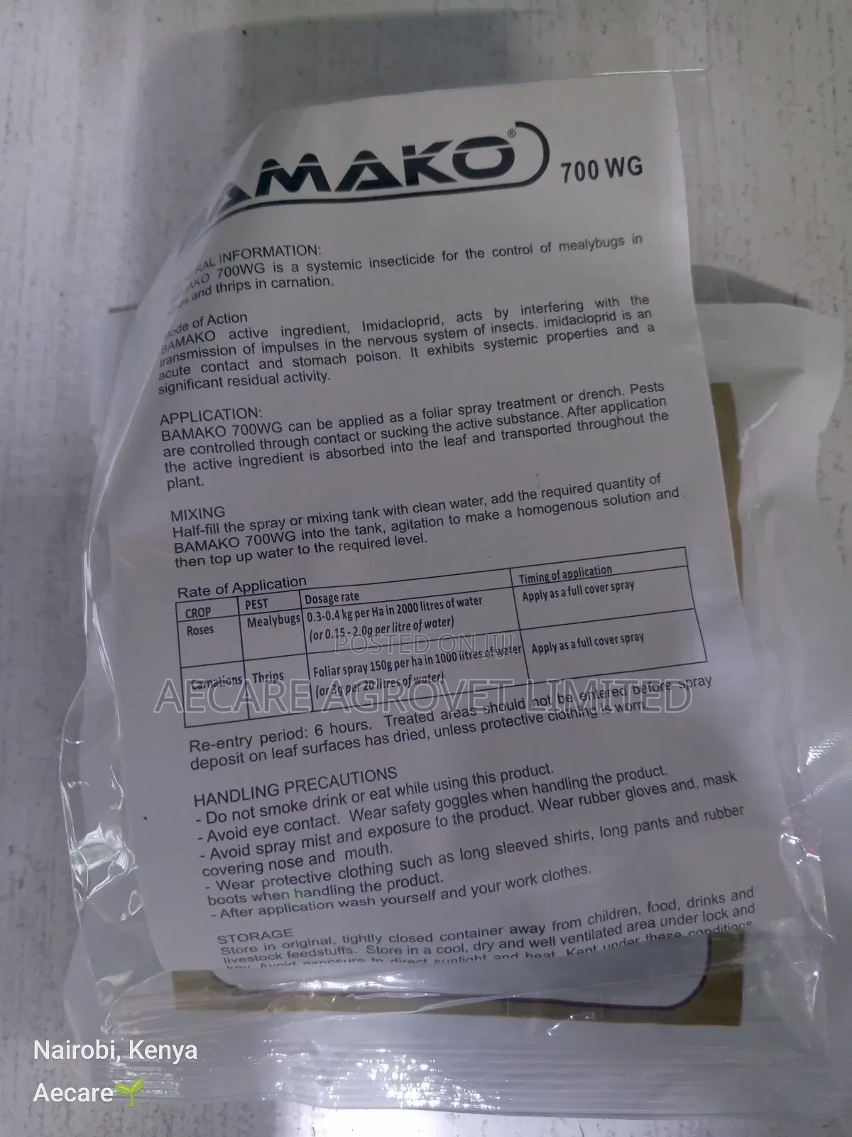 Bamako Insecticide 700wg 5 Gram (Bedbugs, Cockroaches )