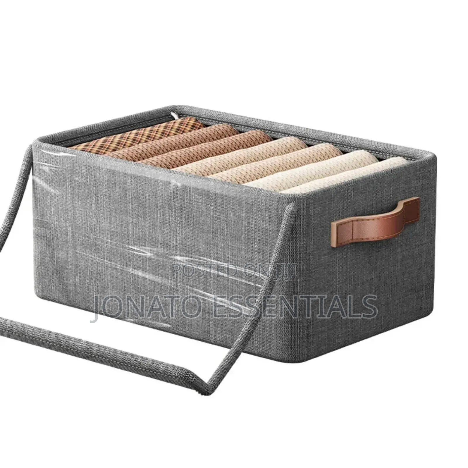 Clothes Storage Box Foldable Transparent Lid Steel Frame Organizer