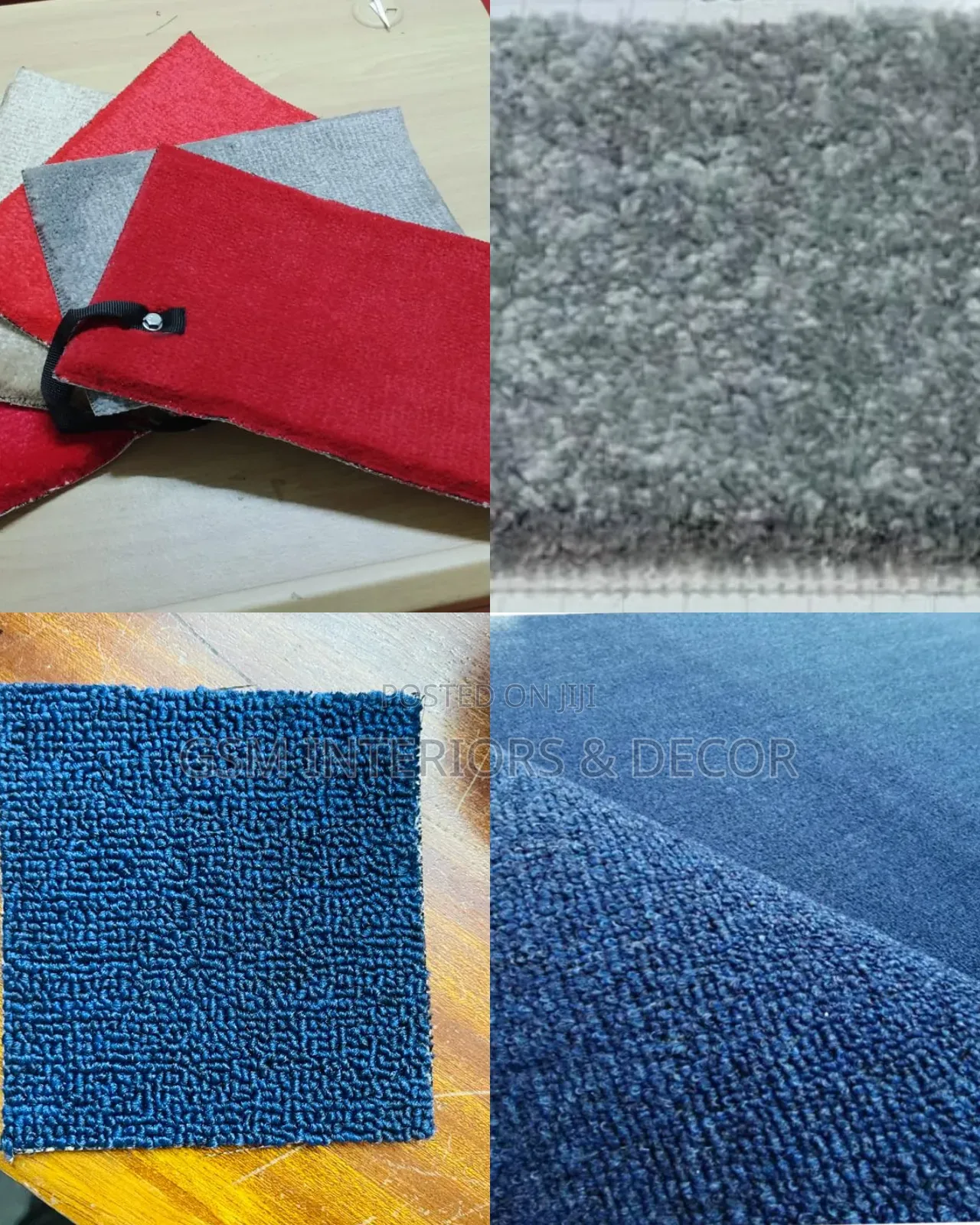 Premium Quality Wall to Wall Carpets in Red Wine, Ash Grey