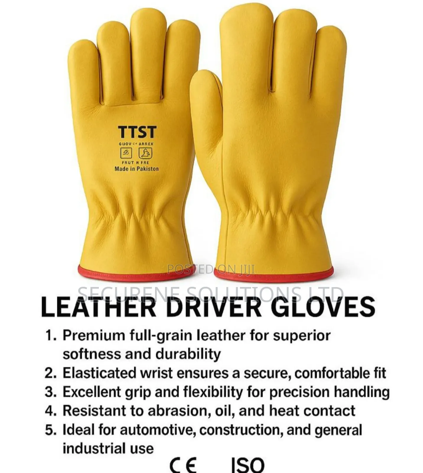 Ttst Branded Leather Driver Gloves