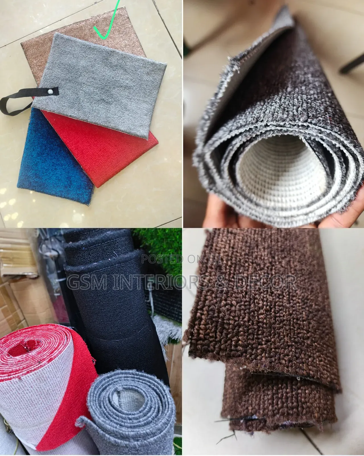 Wall to Wall Carpets Light Grey and Dark Brown/Black