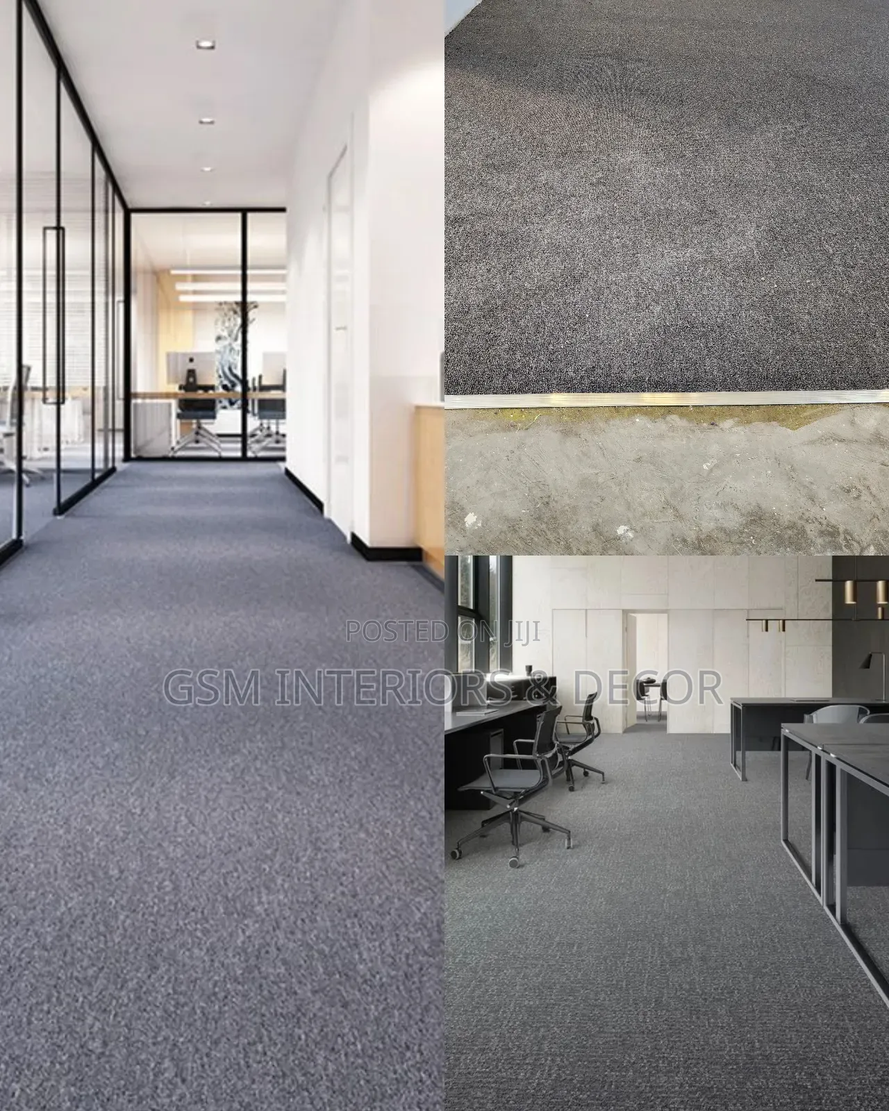 Ashy Grey Wall to Wall Carpets Gray-Grained