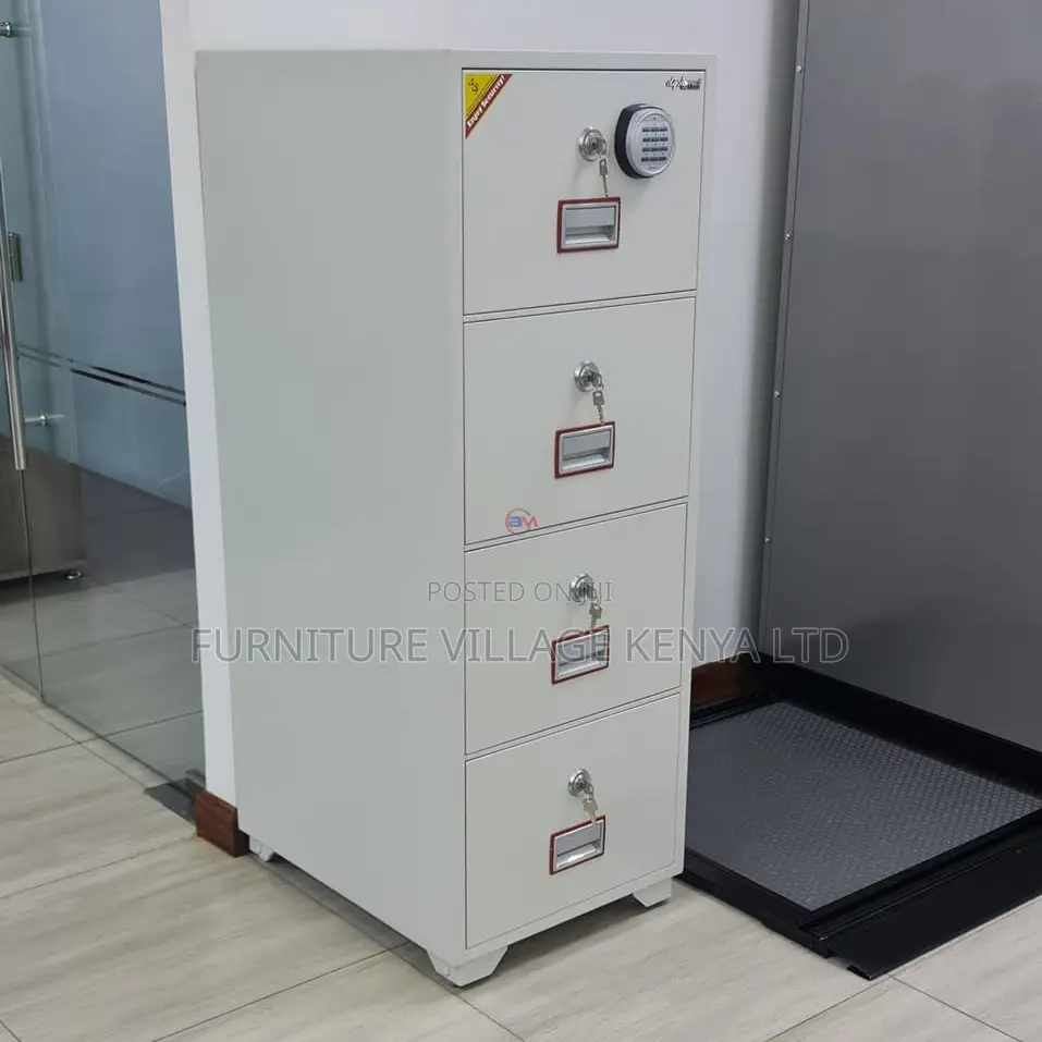 Office Cabinet; 4 Drawer Fireproof Safe Storage Cabinet