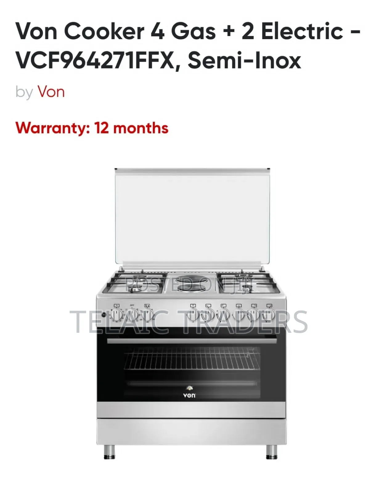 Von 60*90 4+2 Standing Cooker