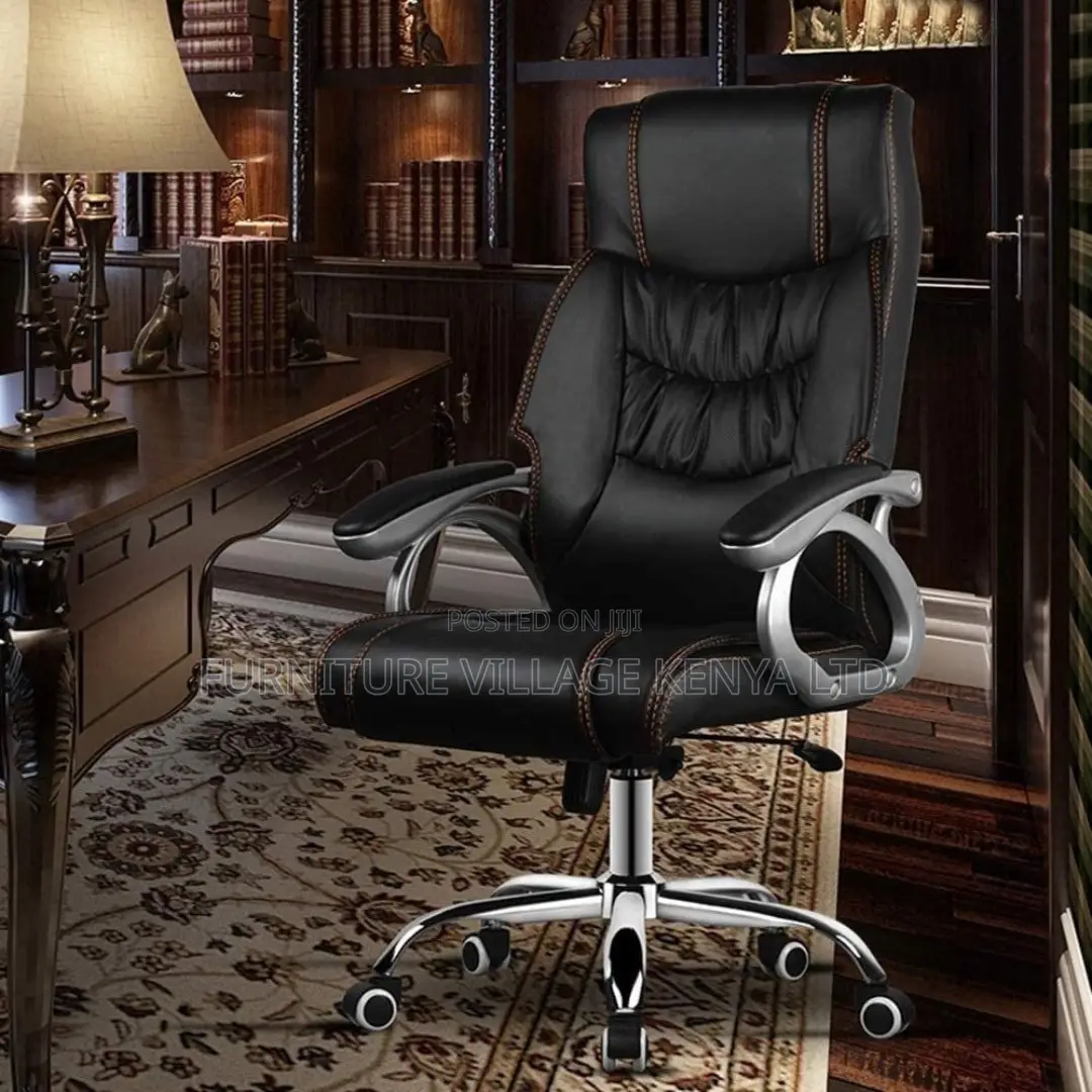 Office Chair; Ergonomic Executive Leather Office Seat
