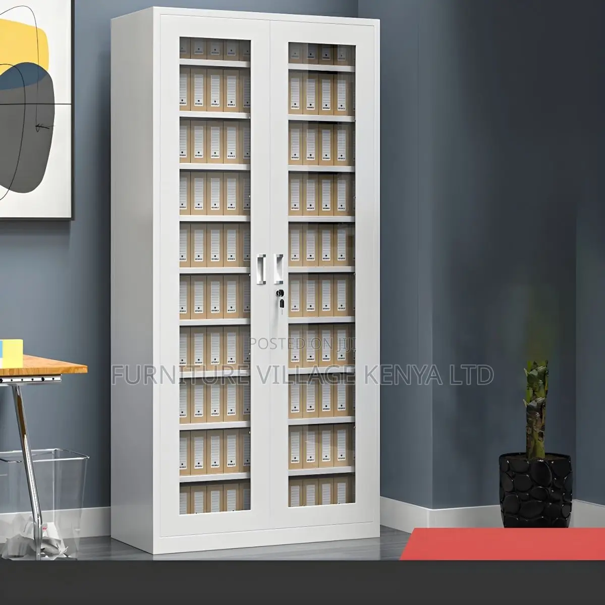 Office Cabinet; 2 Door Transparent Office Filling Cabinet