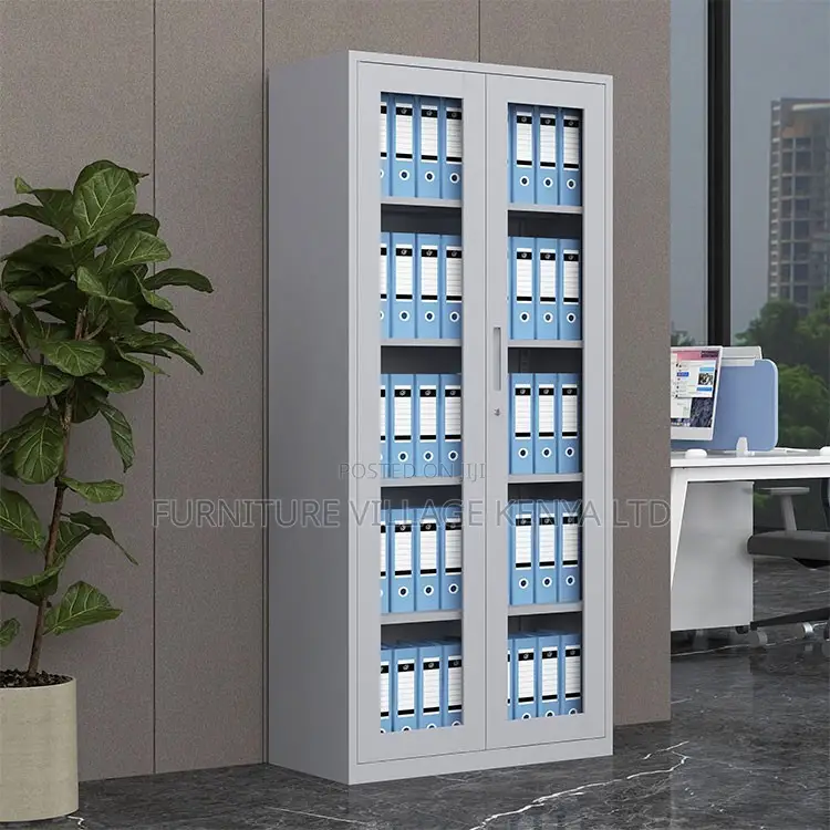 Office Cabinet; 2 Door Transparent Office Filling Cabinet