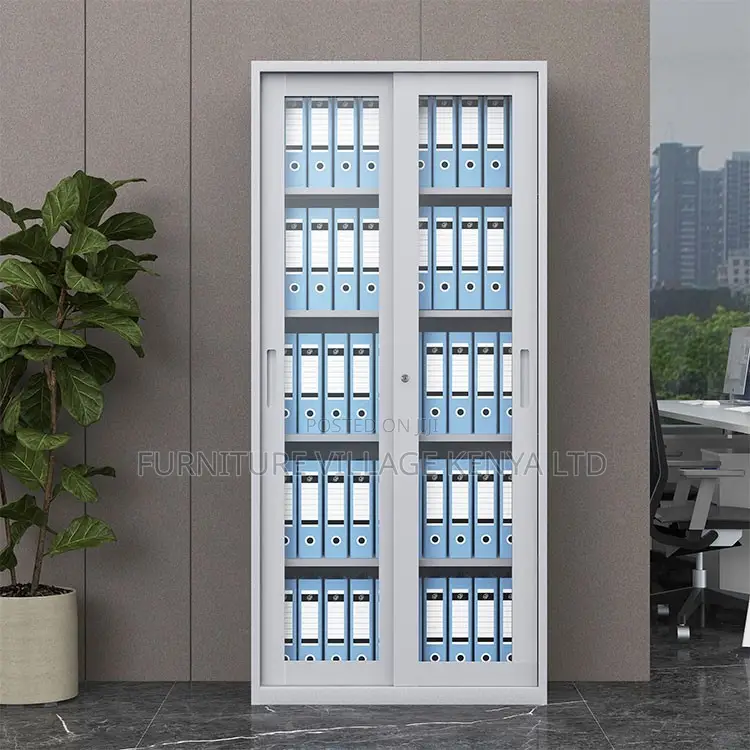 Office Cabinet; 2 Door Transparent Office Filling Cabinet