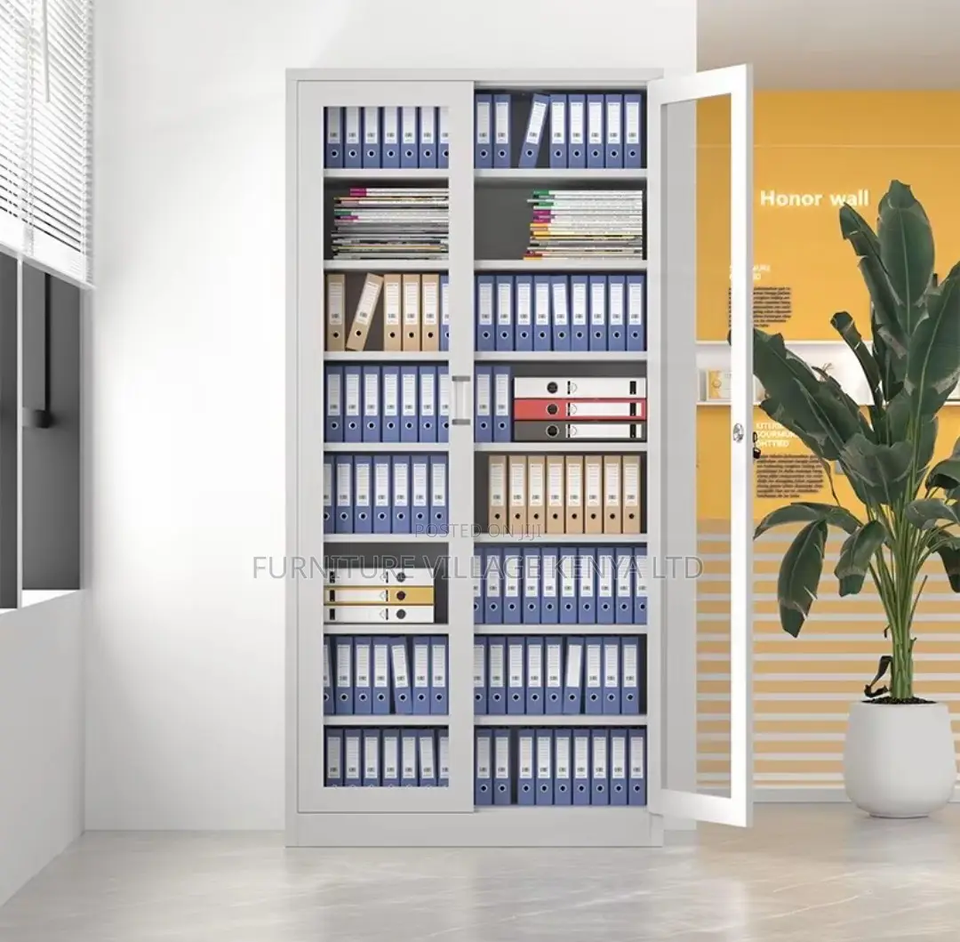 Office Cabinet; 2 Door Transparent Office Filling Cabinet