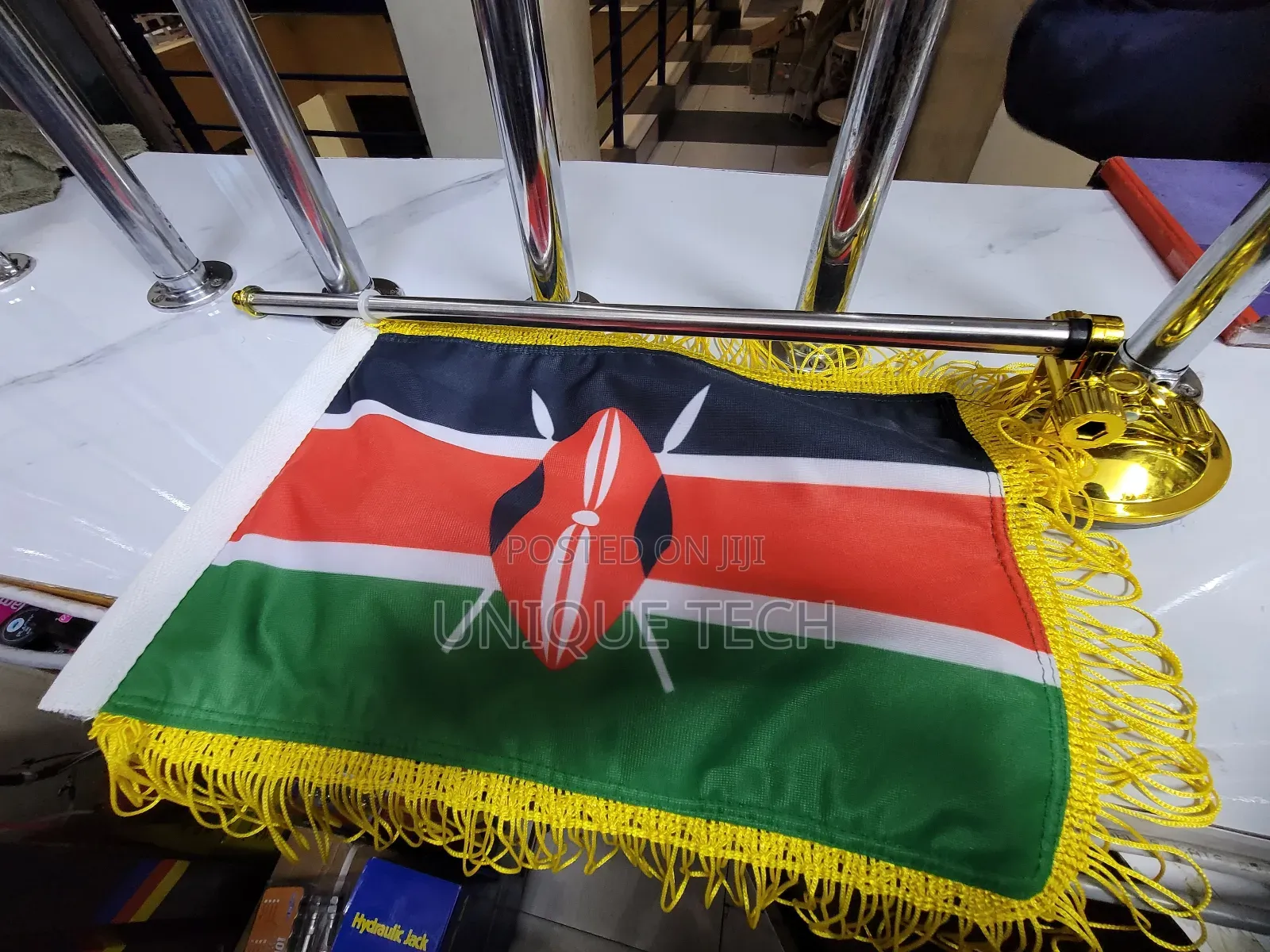 Vip Car Flag Pole With Kenyan Flag