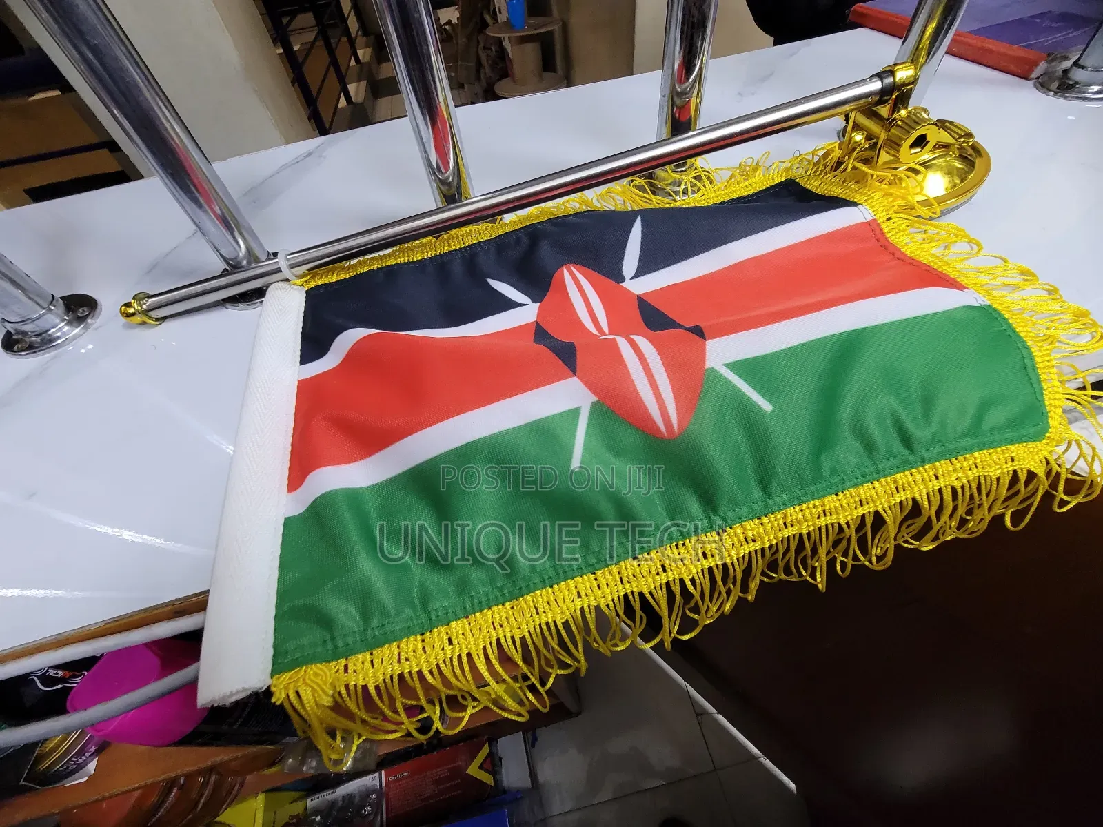 Kenyan Vip Car Flag And Pole Set