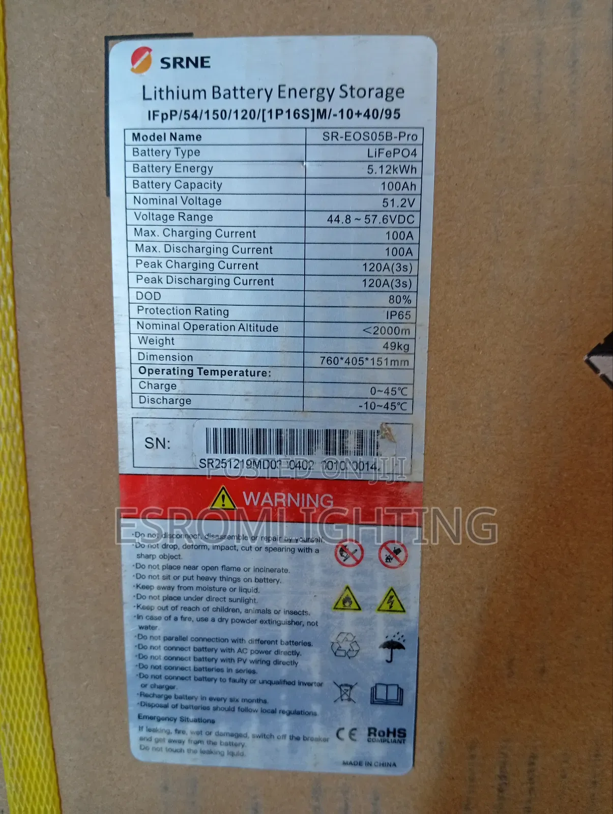 Srne Sr-eos05b-pro (5.12kwh) Lifepo4