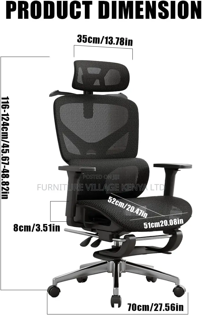 Office Orthopedic Chair With Footrest
