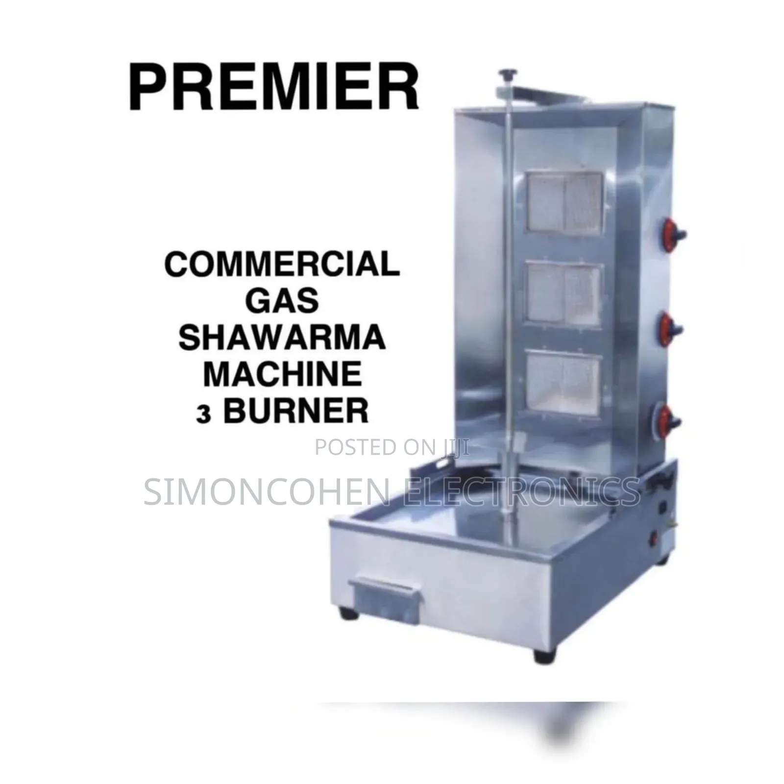 Commercial Gas 3 Burner Shawarma Machine