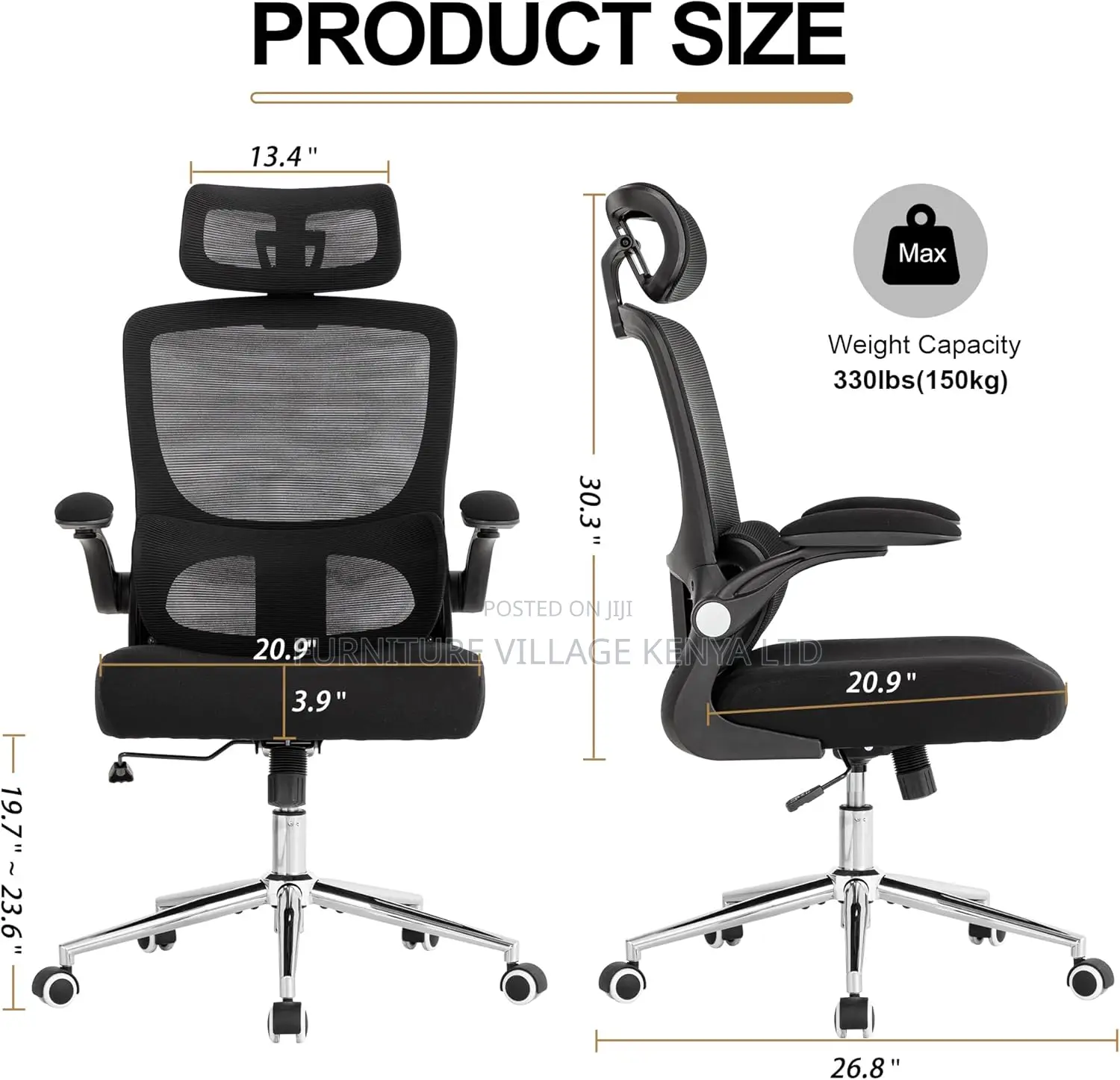High-back Mesh Ergonomic Chair | Sophisticated Dynamic Lumbar