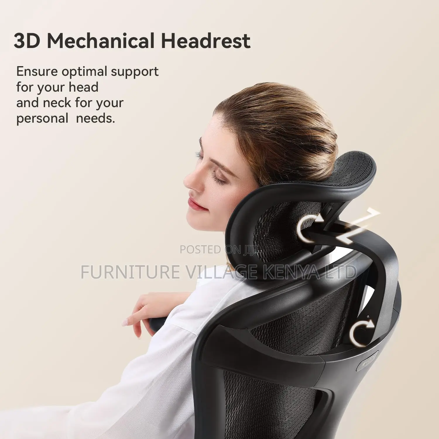 Ergonomic Office Chair With Soft 6d Armrests| Dynamic Lumbar Support