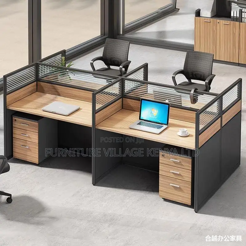 Office Workstations| 4-seater Brown Workstation| With Drawers