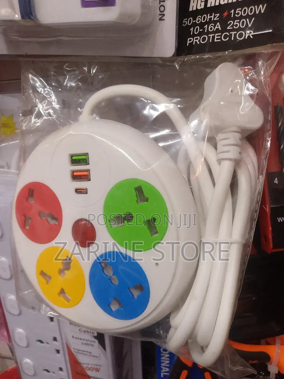 4 Ways 2 Usb 1 Type C Port Power Extension With Fuse Corded 3 Meters