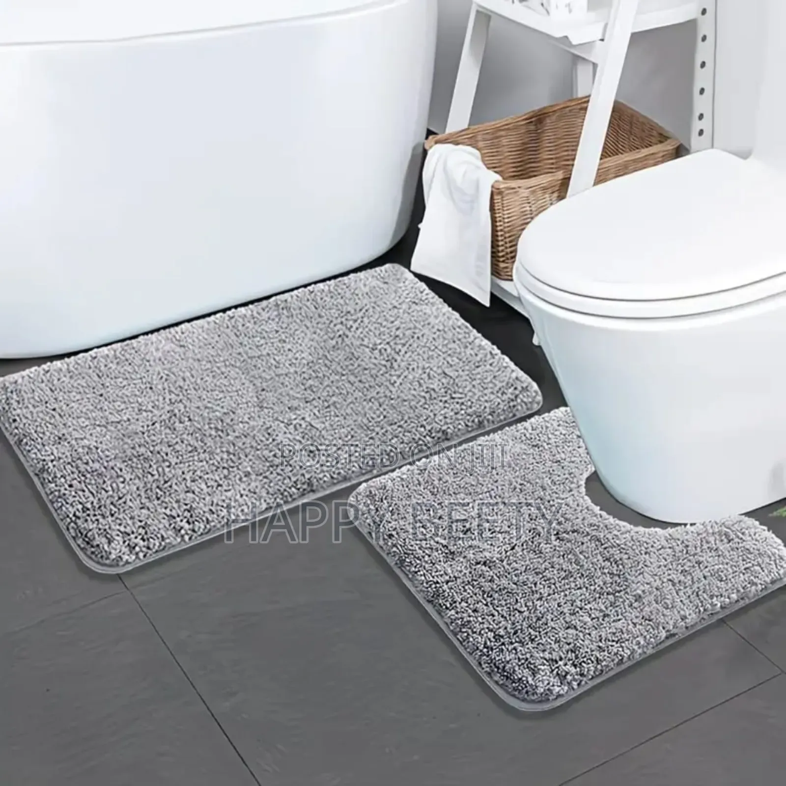 2 PCS Ultra - Soft Plush Bath Mat Set