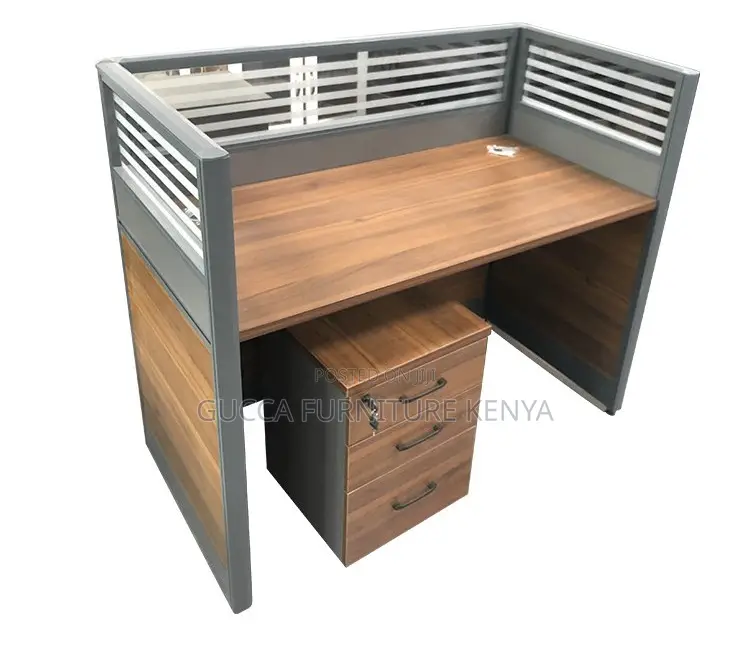 1-seater Office Brown Modular Workstation