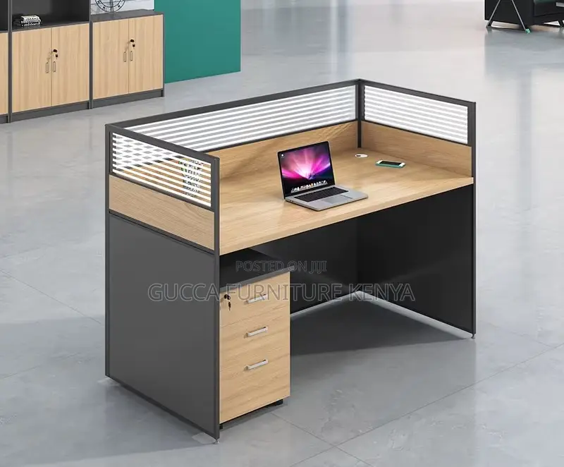 1-seater Office Brown Modular Workstation