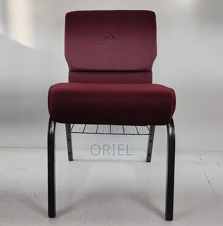 Office Chairs; Medium-Back Wooden Upholstered Church Seat