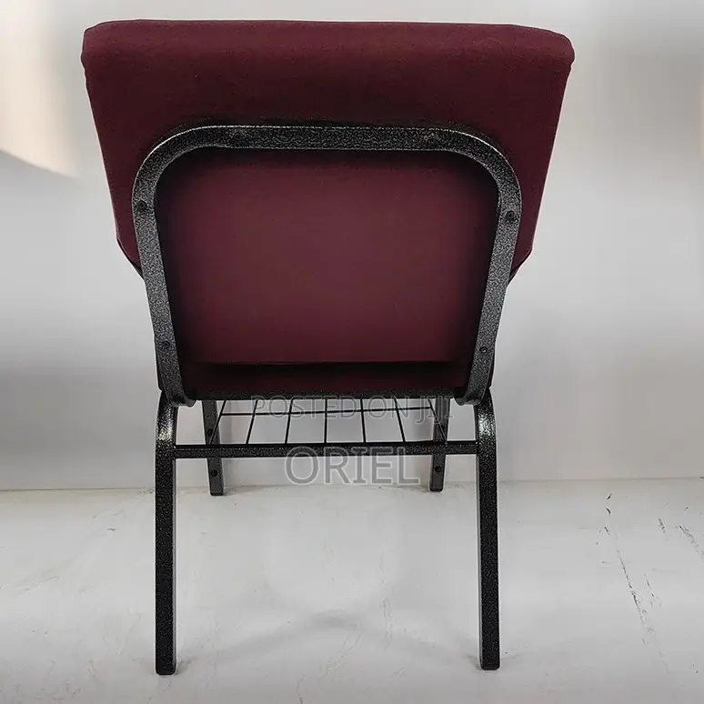 Office Chairs; Medium-Back Wooden Upholstered Church Seat