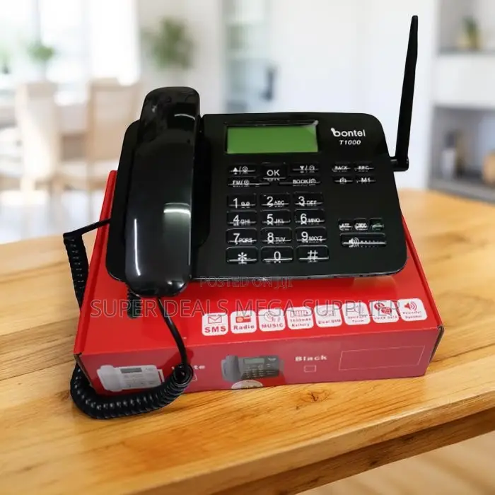 Plug and Play Bontel T1000 Dual Sim GSM Fixed Landline Desktop Phone