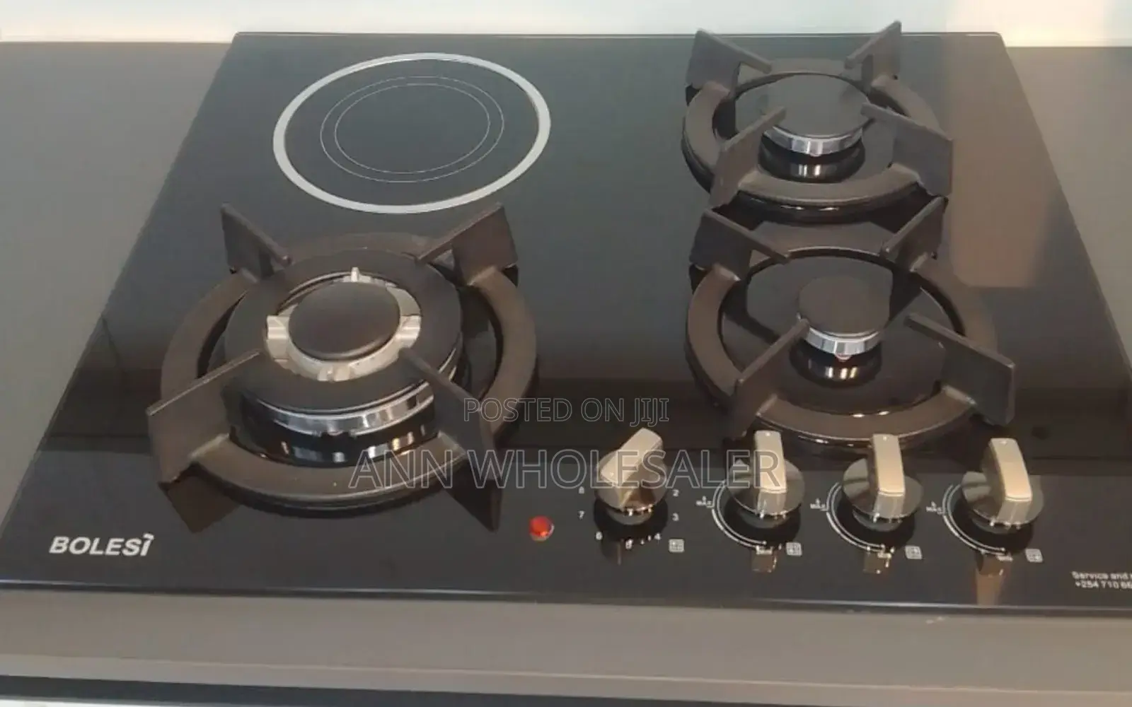 Bolesi Hob 3 Gas Burners +1 Infrared Electric With Gas Sensor