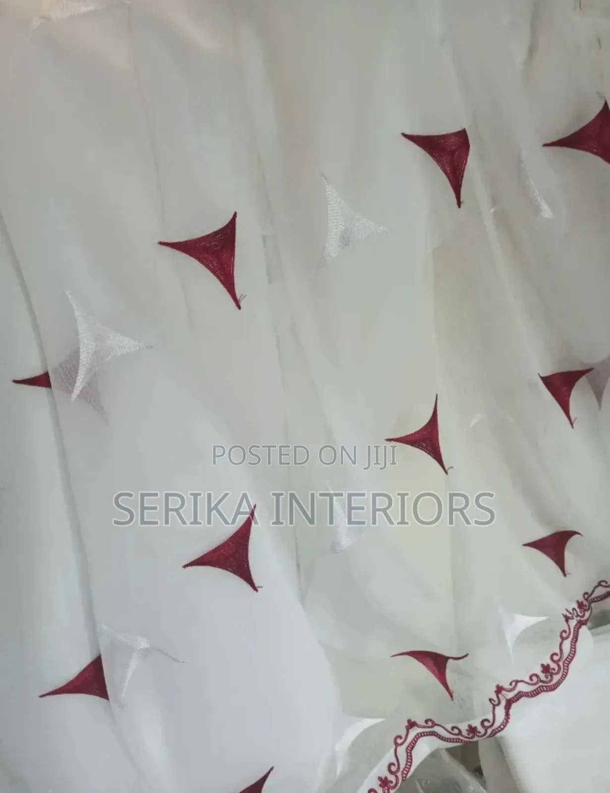 White Sheers Maroon Dotted Sheers Environmental Friendly Robertson's