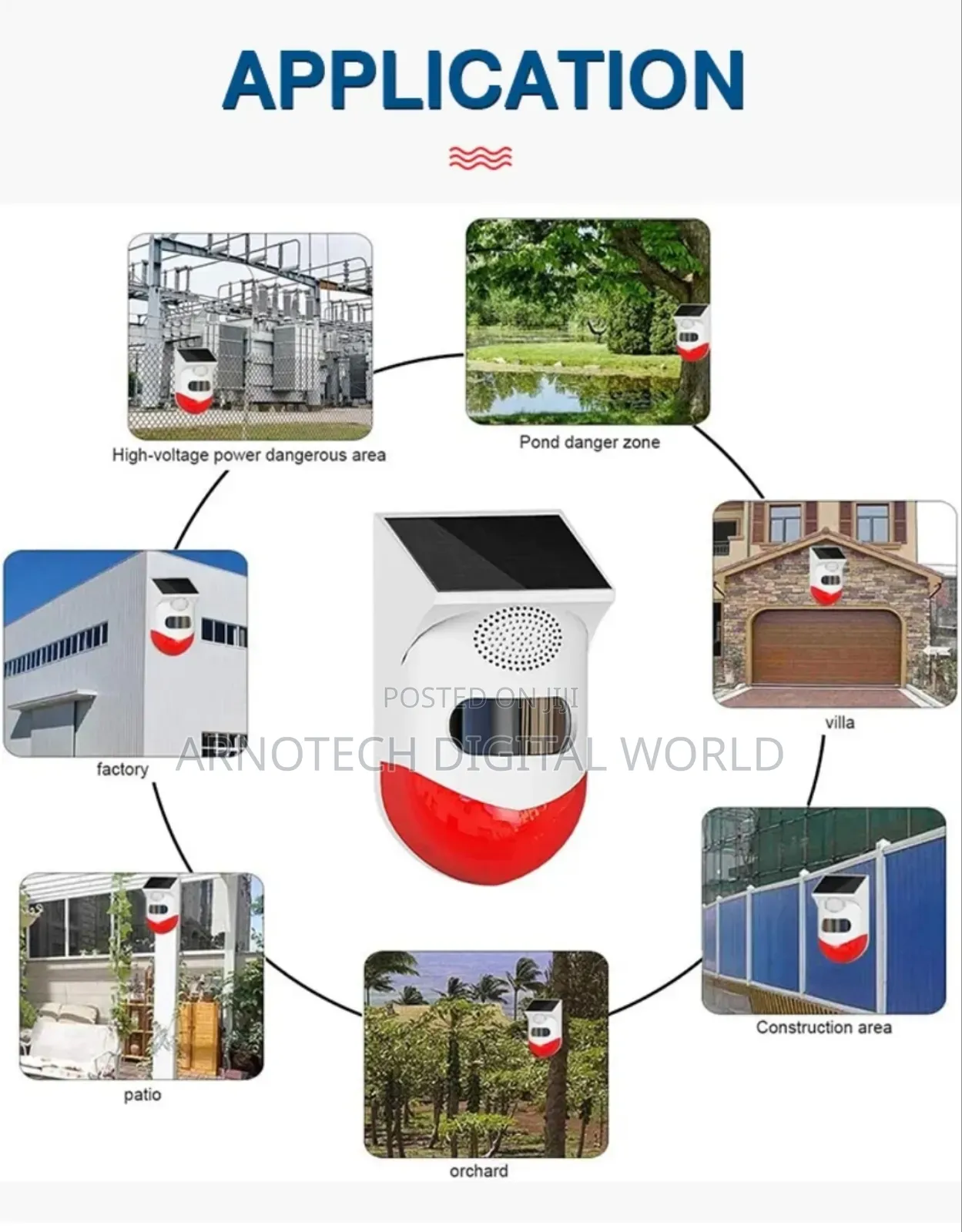 Indoor / Outdoor Solar Infrared Remote Control Intrusion Sensor Alarm