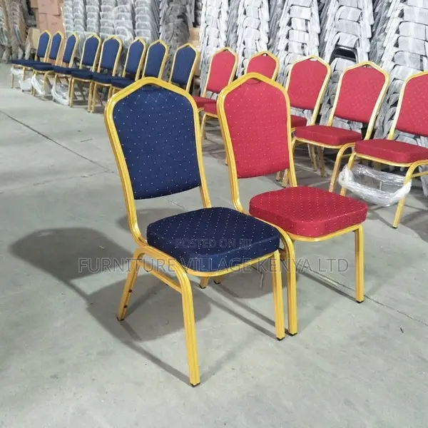 Stackable Banquet Hall Chair| Blue, Red & Black Colors
