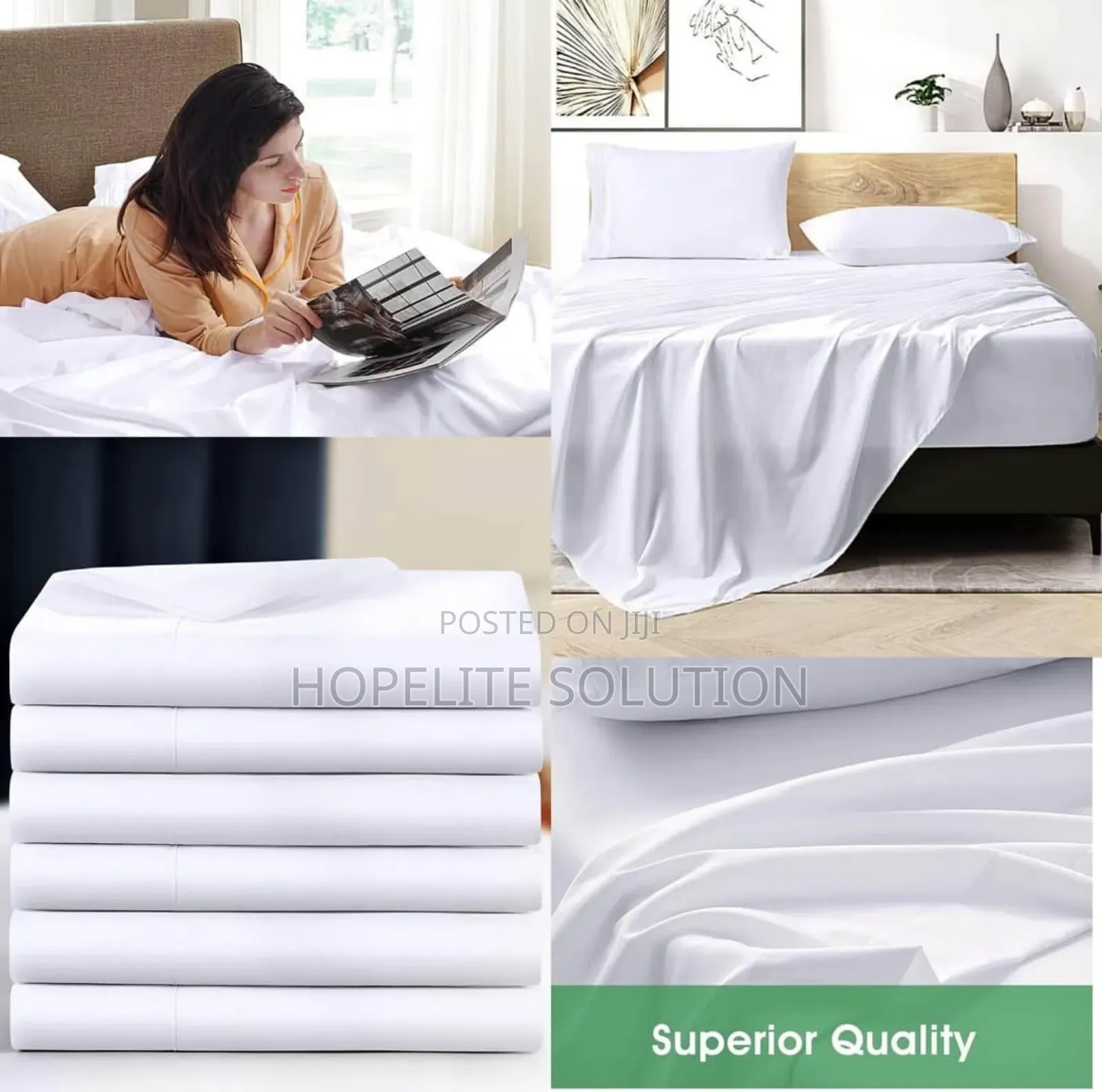 Giga White Plain Bedsheets