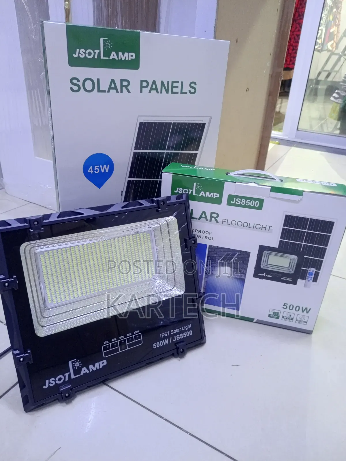 Jsot Outdoor Solar Floodlight 500w With Separate Solar Panel Remote