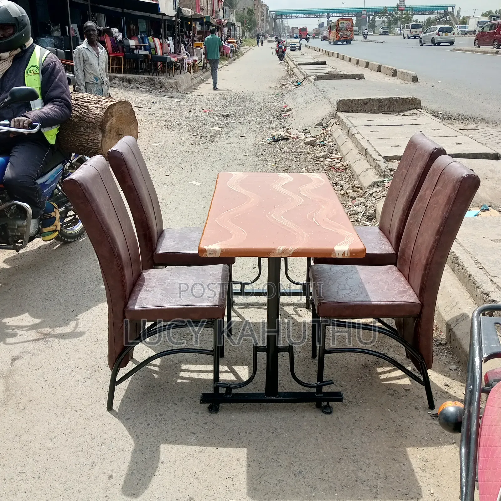 Brown Executive Chairs With Brown Marble Top