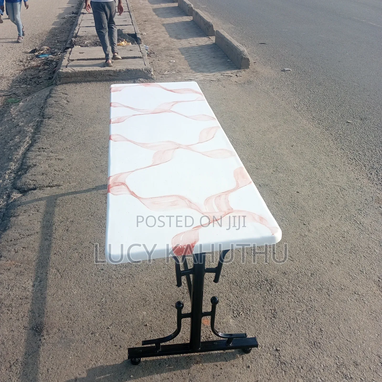 Restaurant Table With Marble Orange Top