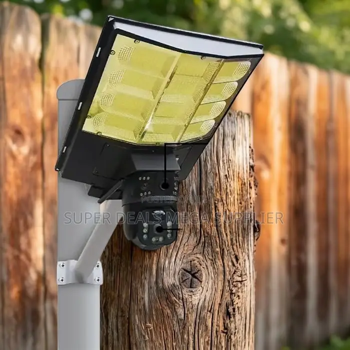 Night Vision 12mp 4g PTZ Multiple Lens Camera With Solar Street Light