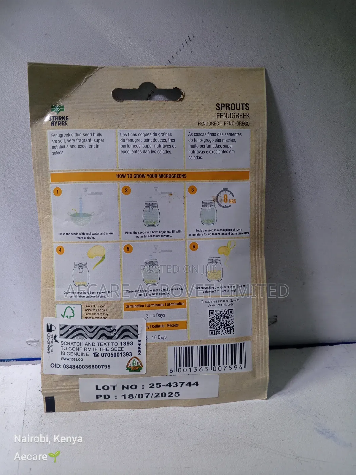 Fenugreek Sprouts Herb Seeds 6grams