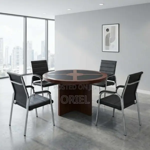 Office Conference Room Table : 4-Seater Imported Round Boardroom Table
