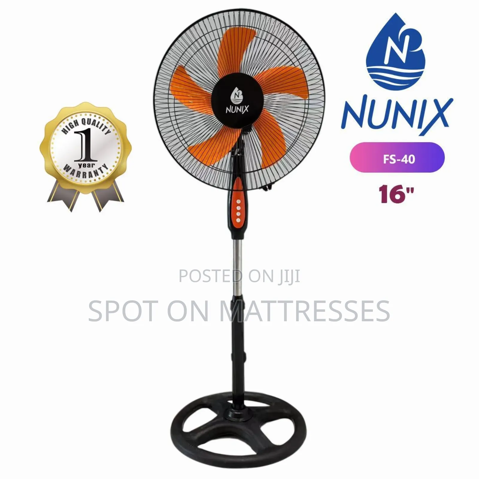 Nunix Stand Fan 16"  + Same Day Free Doorstep Delivery.