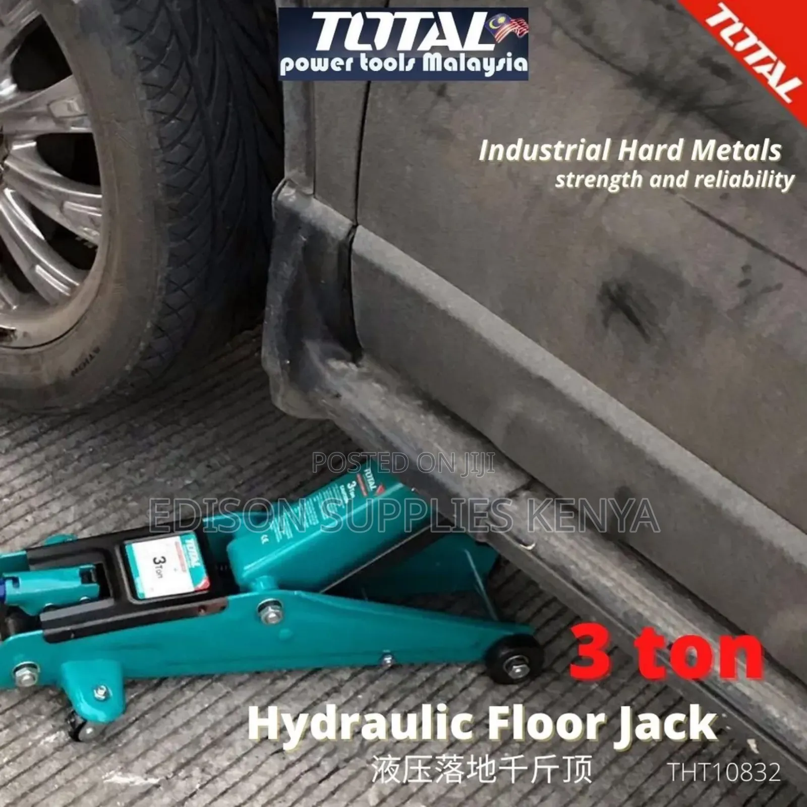 Total Hydraulic Trolley Jack 3ton Industrial Crocodile Floor Jacks