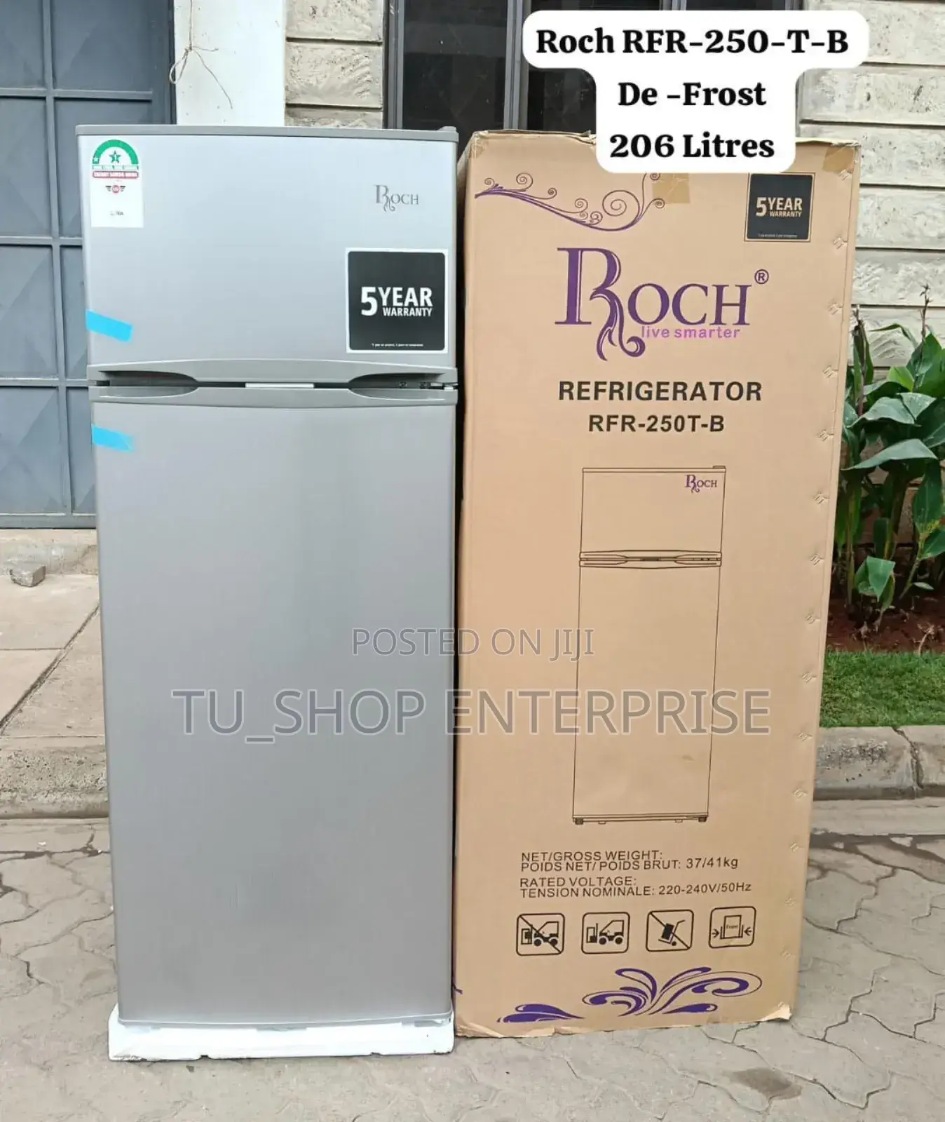 Roch RFR-250-T-B 2 Door Refrigerator – 206 Litres Capacity